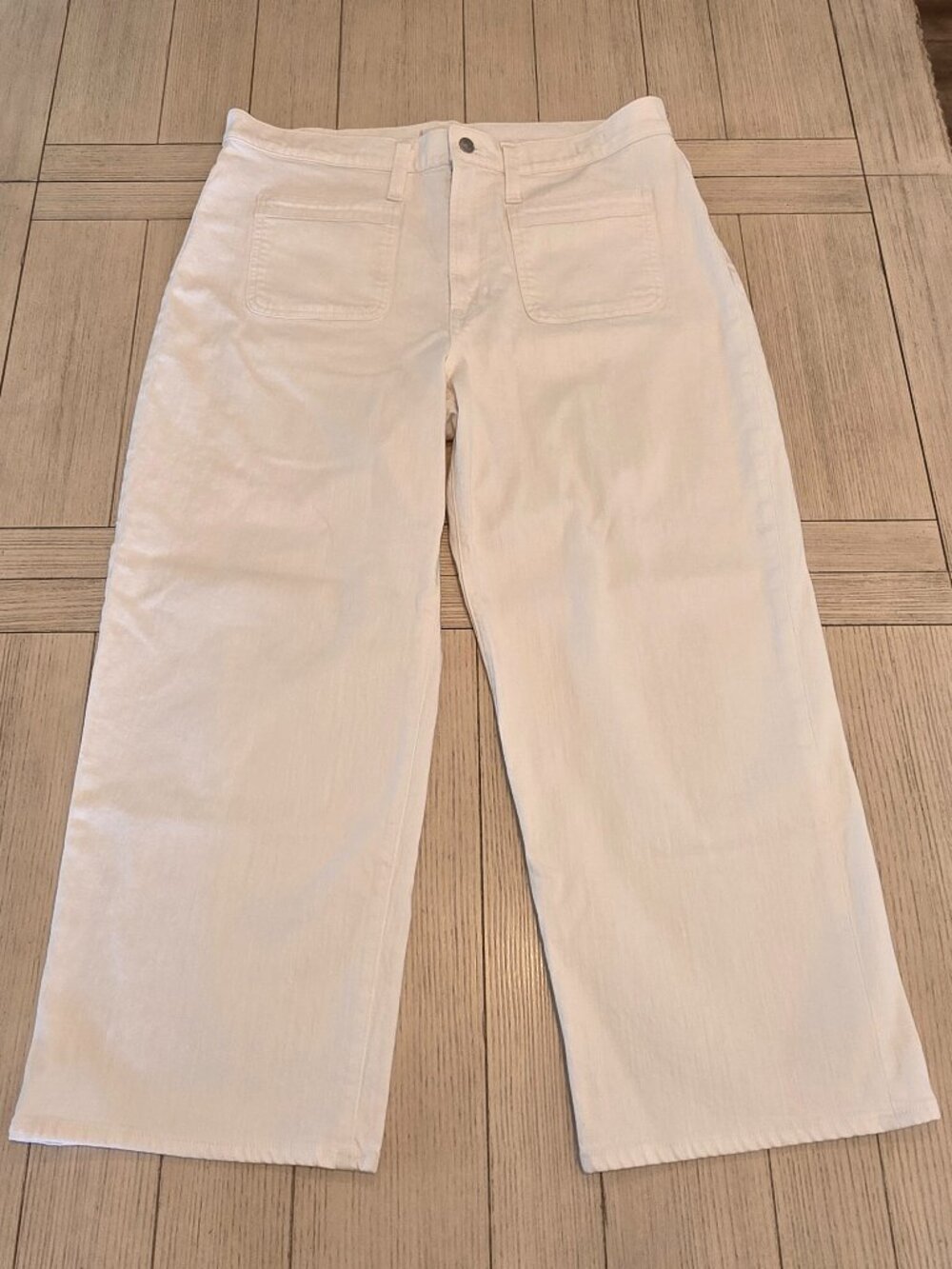 Madewell The Perfect Vintage Wide Leg Crop Jeans | White Size 33